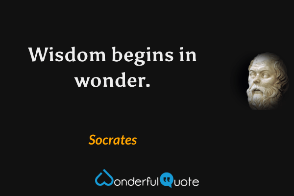 Wisdom begins in wonder. - Socrates quote.