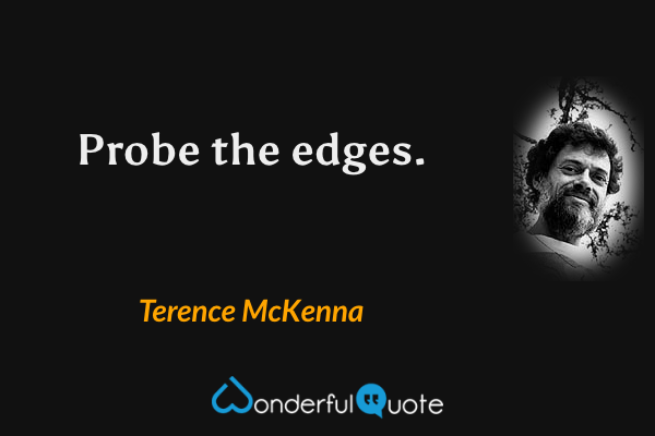 Probe the edges. - Terence McKenna quote.