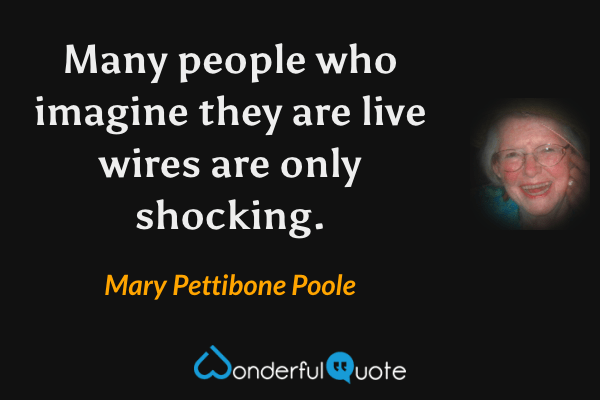 Many people who imagine they are live wires are only shocking. - Mary Pettibone Poole quote.