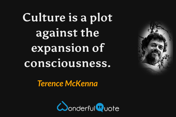 Culture is a plot against the expansion of consciousness. - Terence McKenna quote.