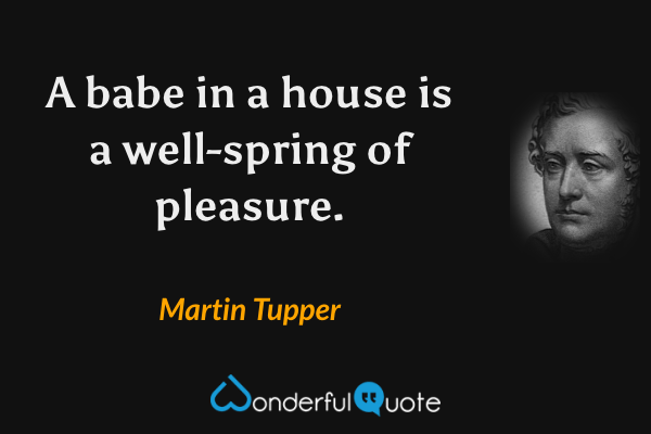 A babe in a house is a well-spring of pleasure. - Martin Tupper quote.